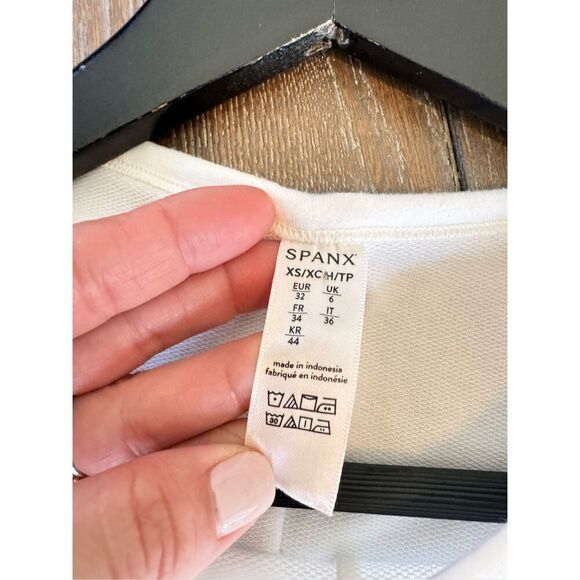 SPANX Women's Perfect Length Top Dolman 3/4 Sleeve Sweatshirt Powder Size  XSmal - Picture 5 of 9